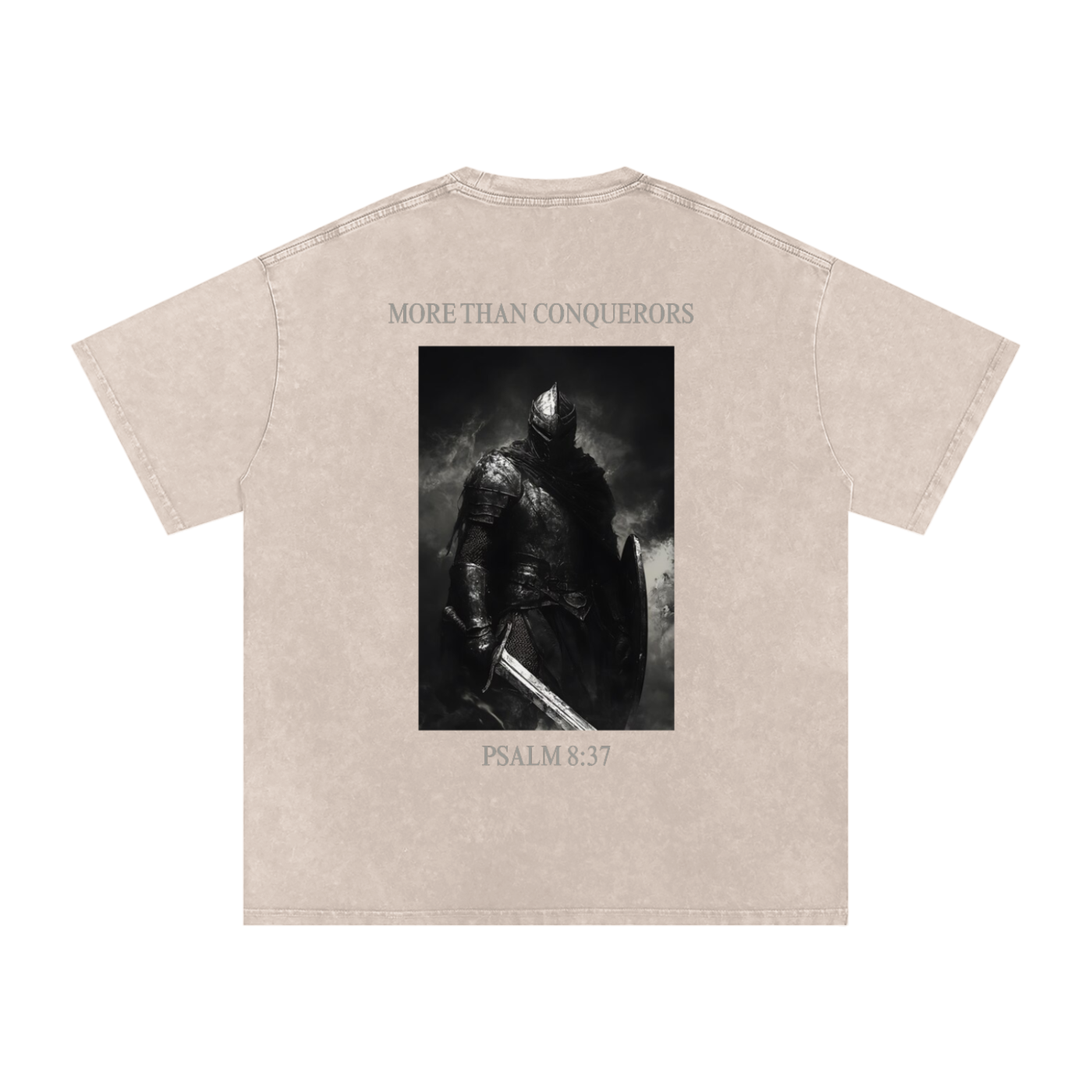 MORE THAN CONQUERORS | Acid Wash Oversize T-Shirt - Halos