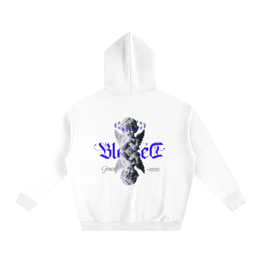 Blessed blue cupid | Oversize Fleeced Hoodie - Halos