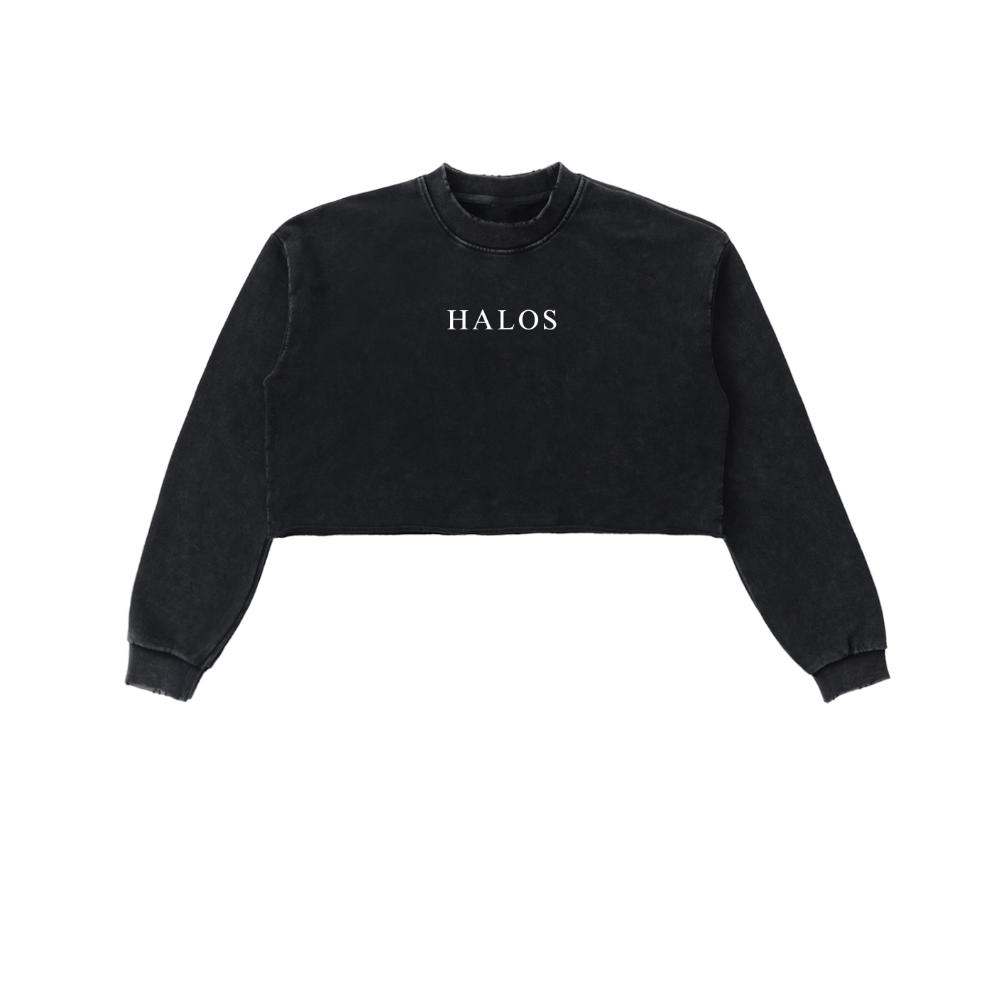 Consider How The Wildflowers Grow | Snow Washed Raw Edge Cropped Sweatshirt - Halos