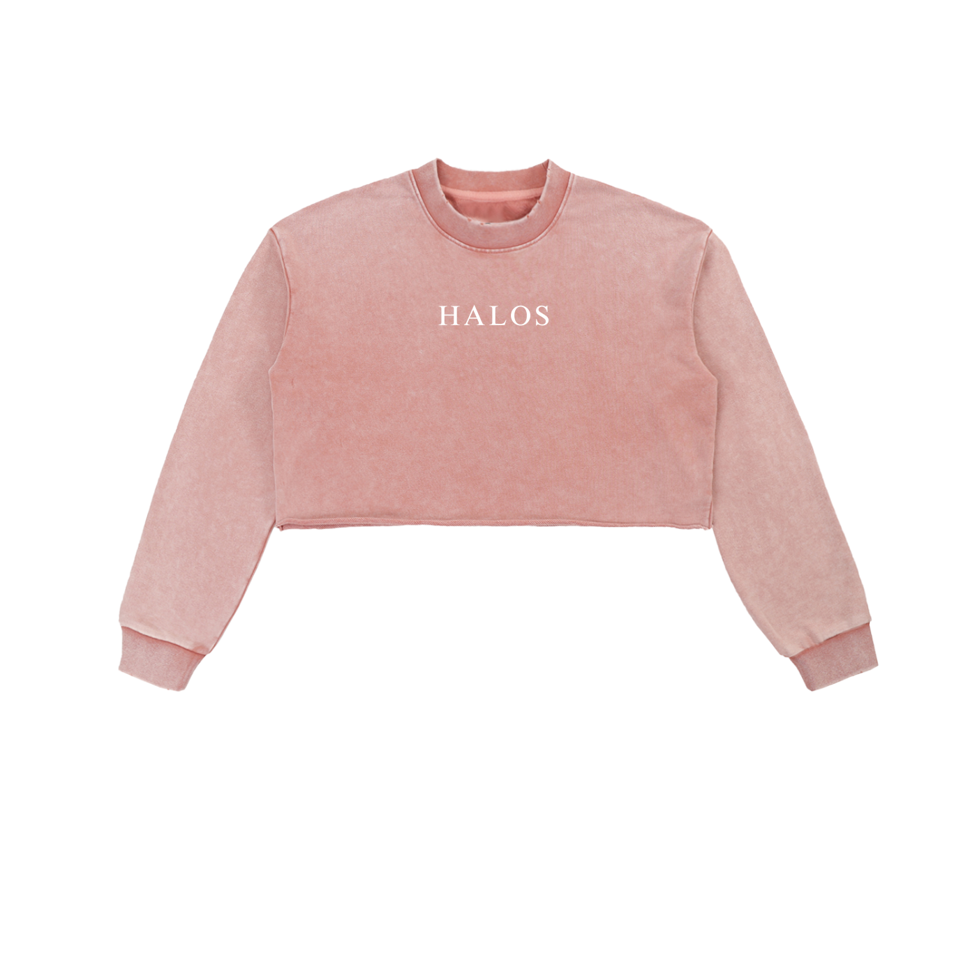 Call On Jesus | Snow Washed Raw Edge Cropped Sweatshirt - Halos