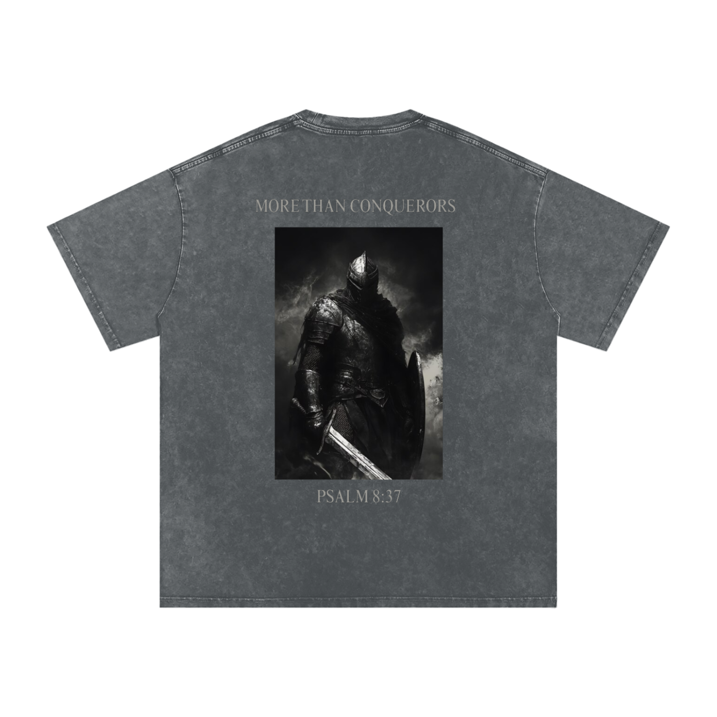 MORE THAN CONQUERORS | Acid Wash Oversize T-Shirt - Halos