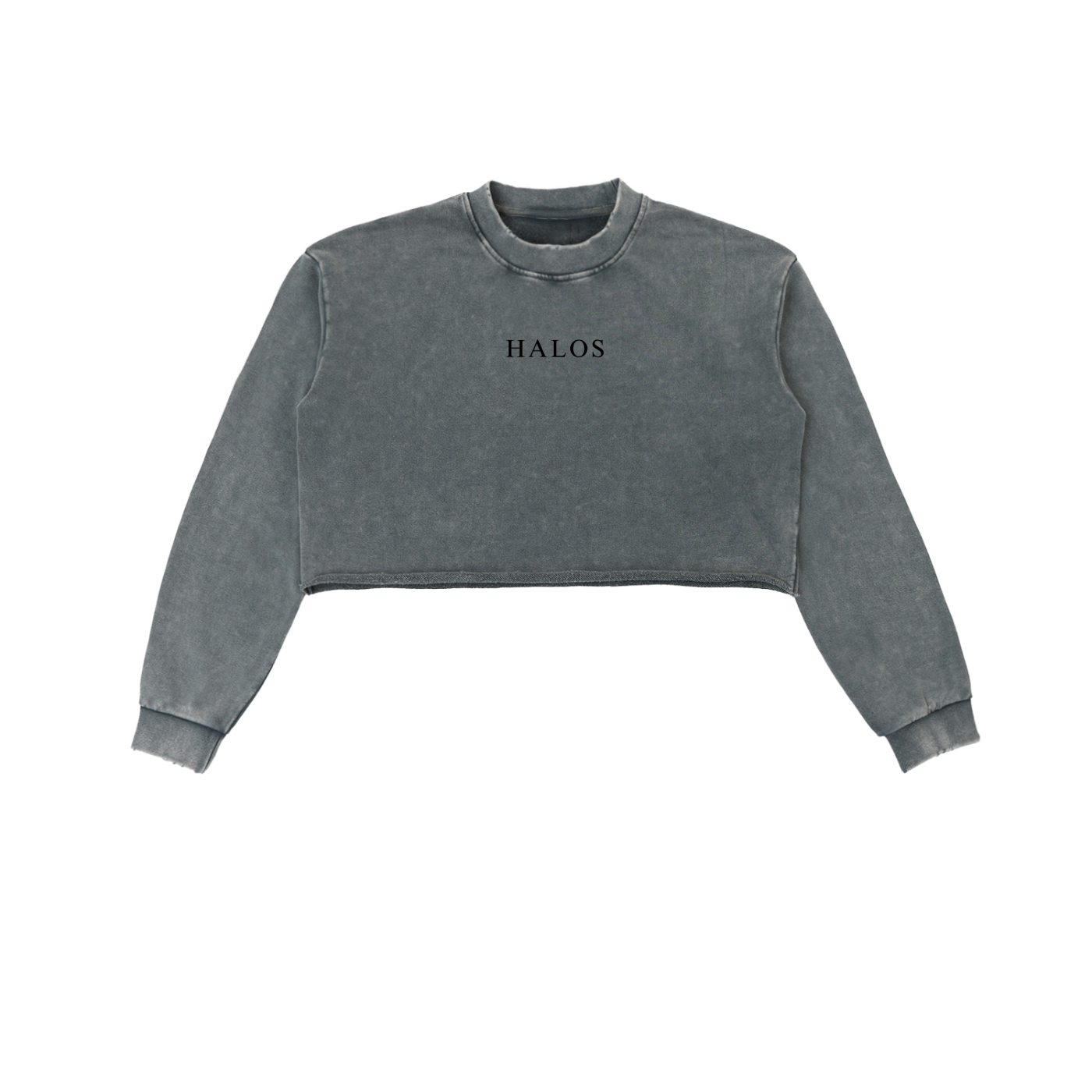 God Is Not Done With You | Women's Snow Washed Raw Edge Cropped Sweatshirt - Halos