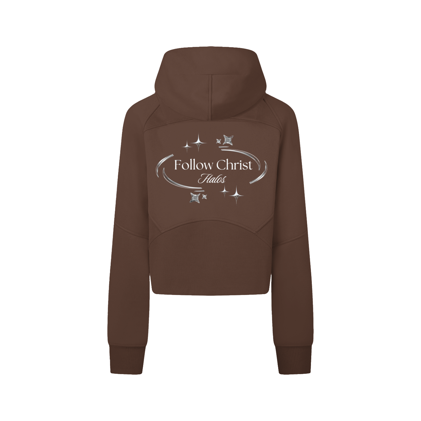 Follow Christ | Women's Cropped Zip-Through Hoodie - Halos