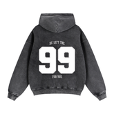HE LEFT THE 99 FOR YOU | Zip-Through Boxy Fleece Hoodie