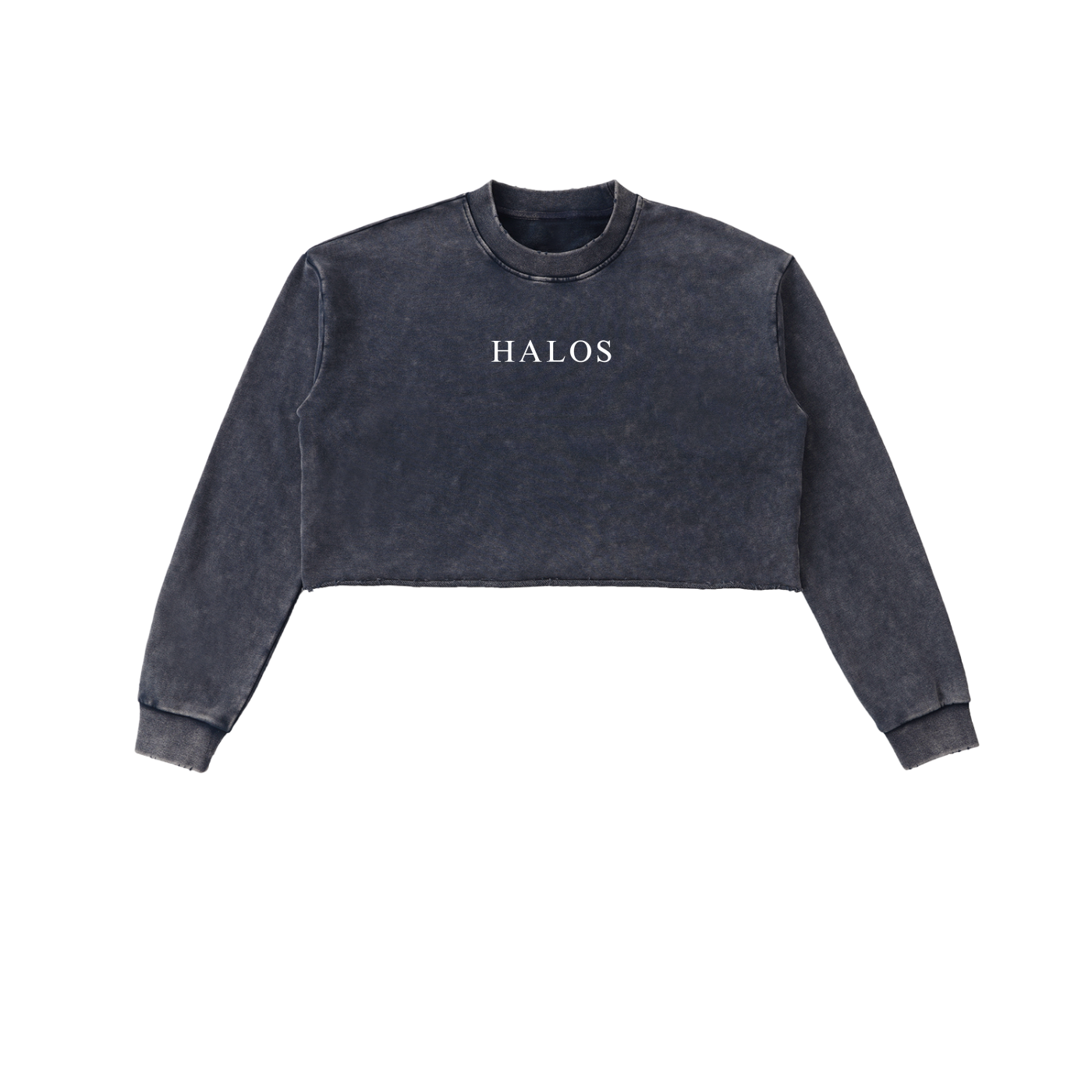 Consider How The Wildflowers Grow | Snow Washed Raw Edge Cropped Sweatshirt - Halos