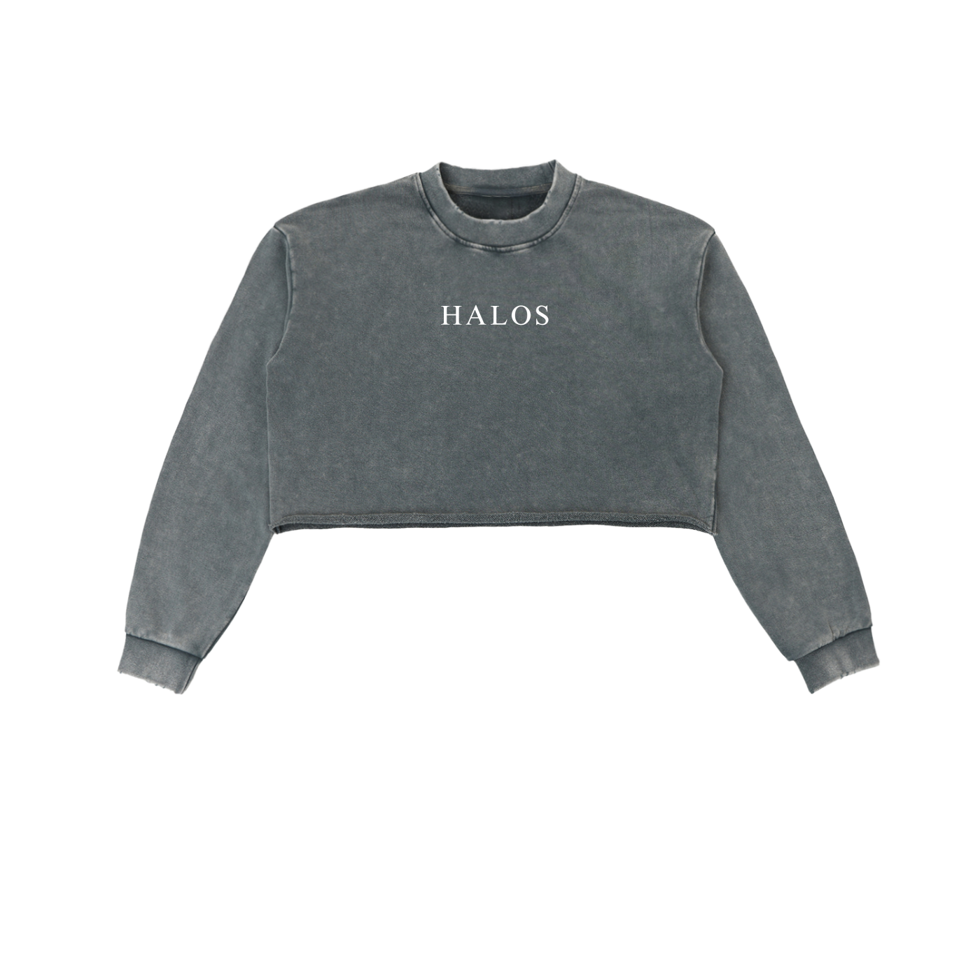 Consider How The Wildflowers Grow | Snow Washed Raw Edge Cropped Sweatshirt - Halos
