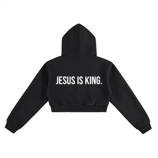 JESUS IS KING | Women's Essential Cropped Hoodie