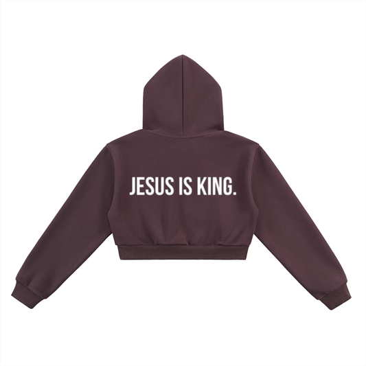 JESUS IS KING. | Women's Cropped Hoodie And Straight Leg Sweatpants Set