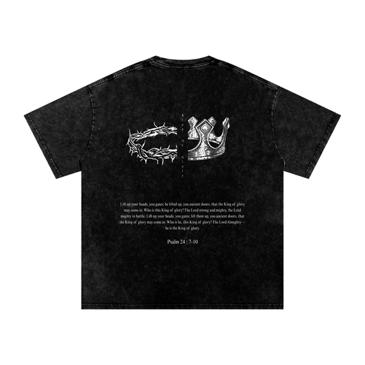 King Of Glory | Acid Wash Unisex Oversize T-Shirt - Halos