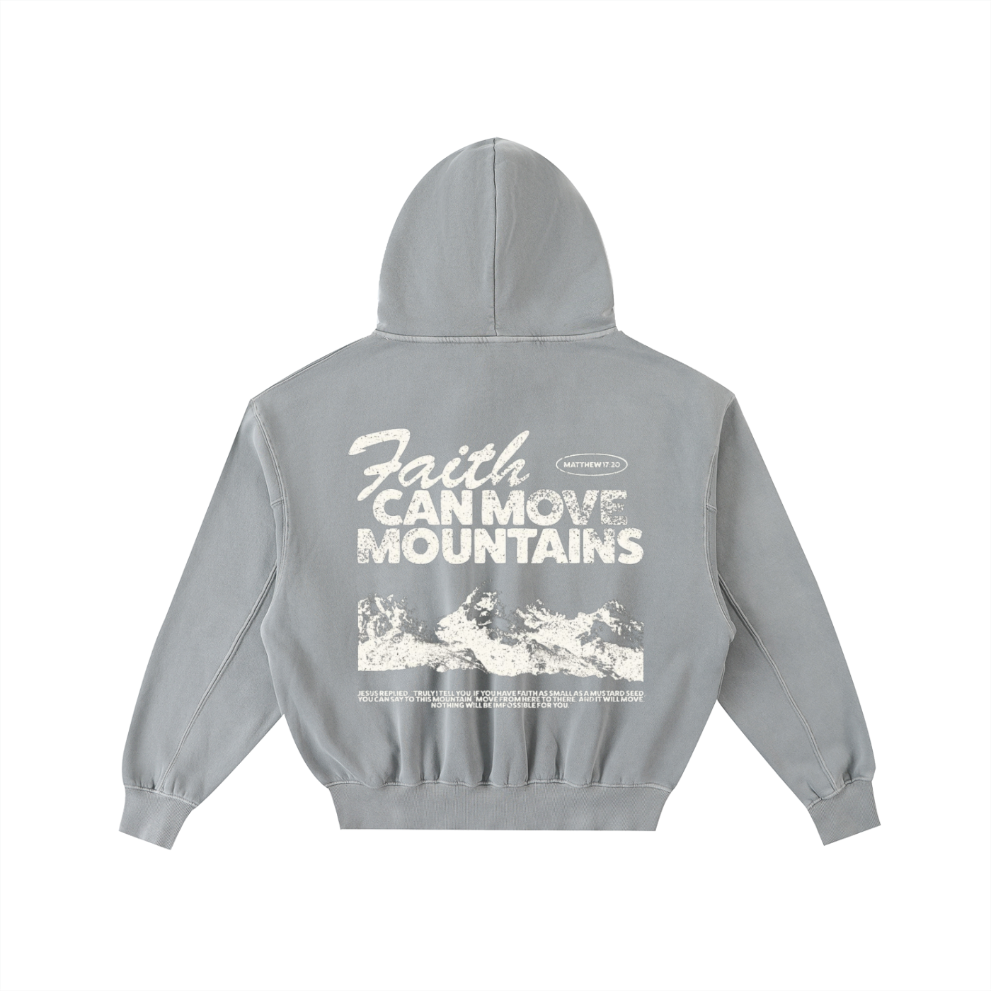 FAITH CAN MOVE MOUNTAINS | Frayed Enzyme Washed Fleece Hoodie