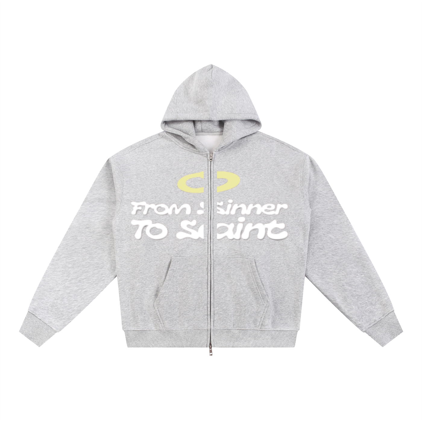 FROM SINNER TO SAINT | Essential Fleece Zip-Through Hoodie
