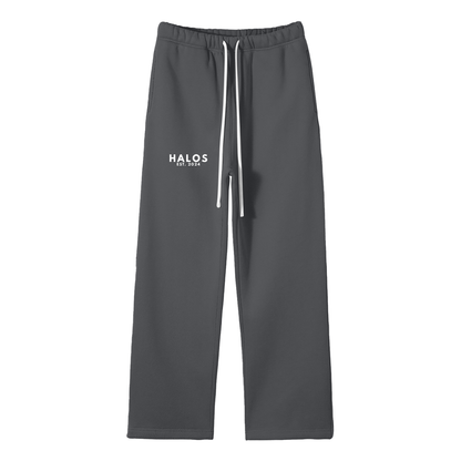Unisex Solid Color Fleece Straight Leg Pants
