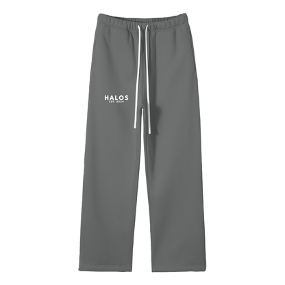 Unisex Solid Color Fleece Straight Leg Pants