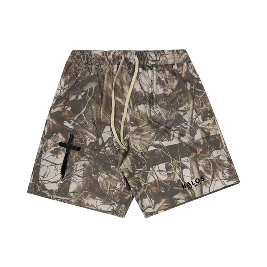 CROSS CAMO SWEATSHORTS