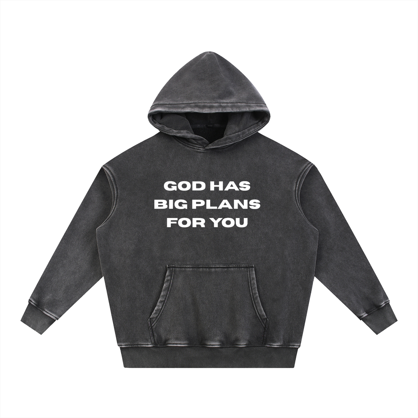 GOD HAS BIG PLANS FOR YOU | Snow Wash Fleece Oversize Hoodie