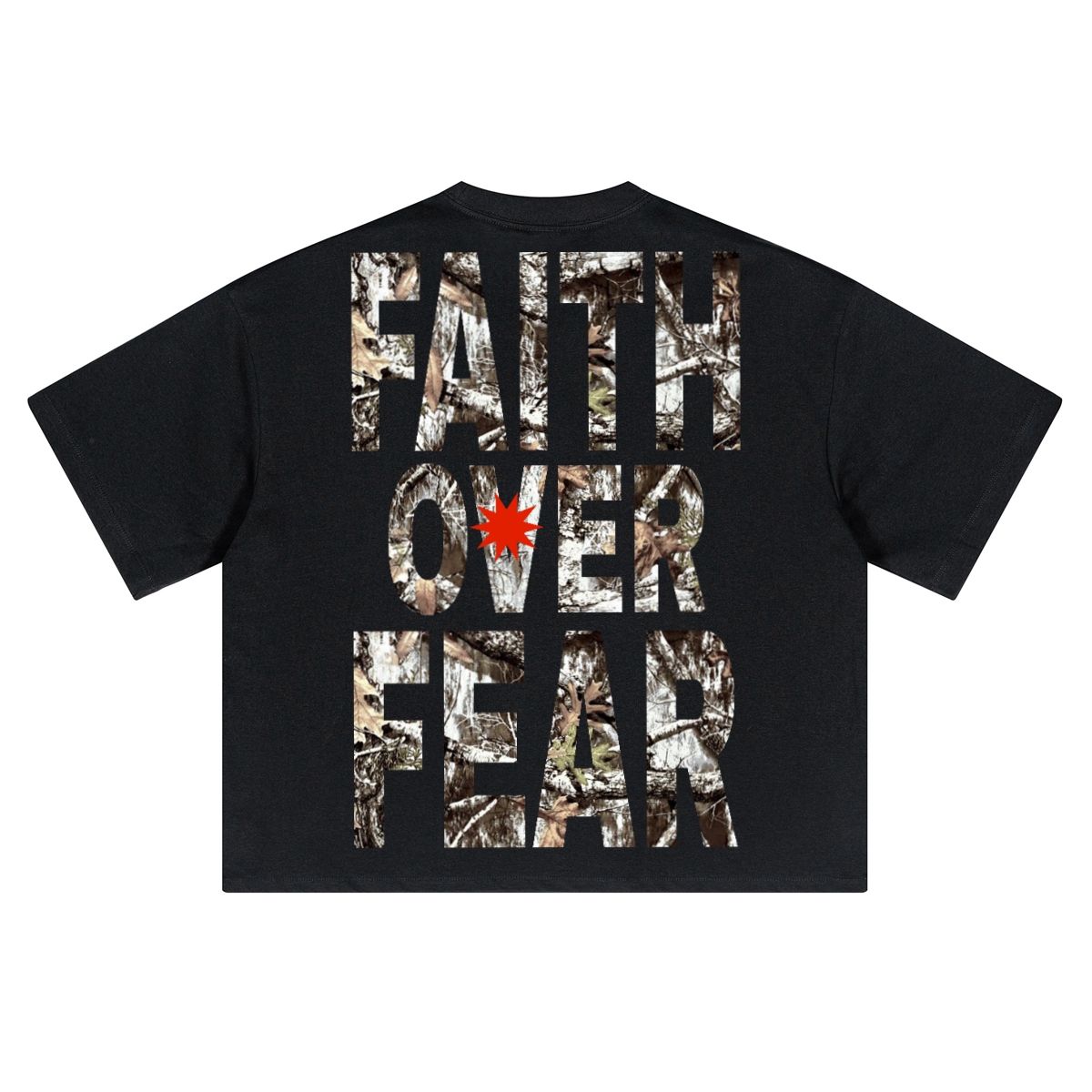 CAMO FAITH OVER FEAR TEE
