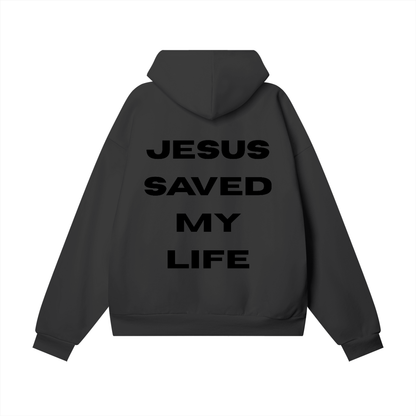 JESUS SAVED MY LIFE | Heavyweight Hidden Pocket Fleece Hoodie