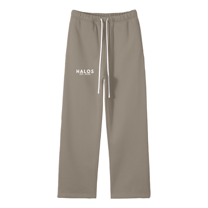 Unisex Solid Color Fleece Straight Leg Pants