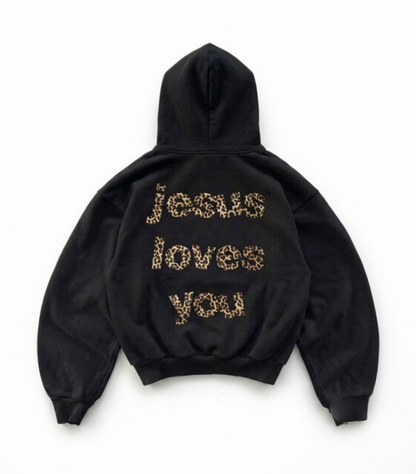 JESUS LOVES YOU CHEETAH PRINT