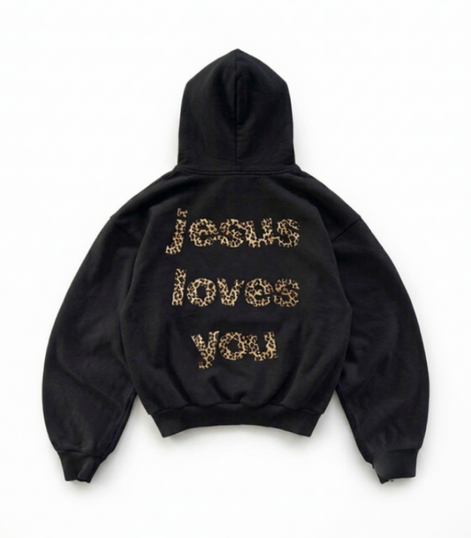 JESUS LOVES YOU CHEETAH PRINT