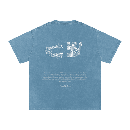 King Of Glory | Acid Wash Unisex Oversize T-Shirt - Halos