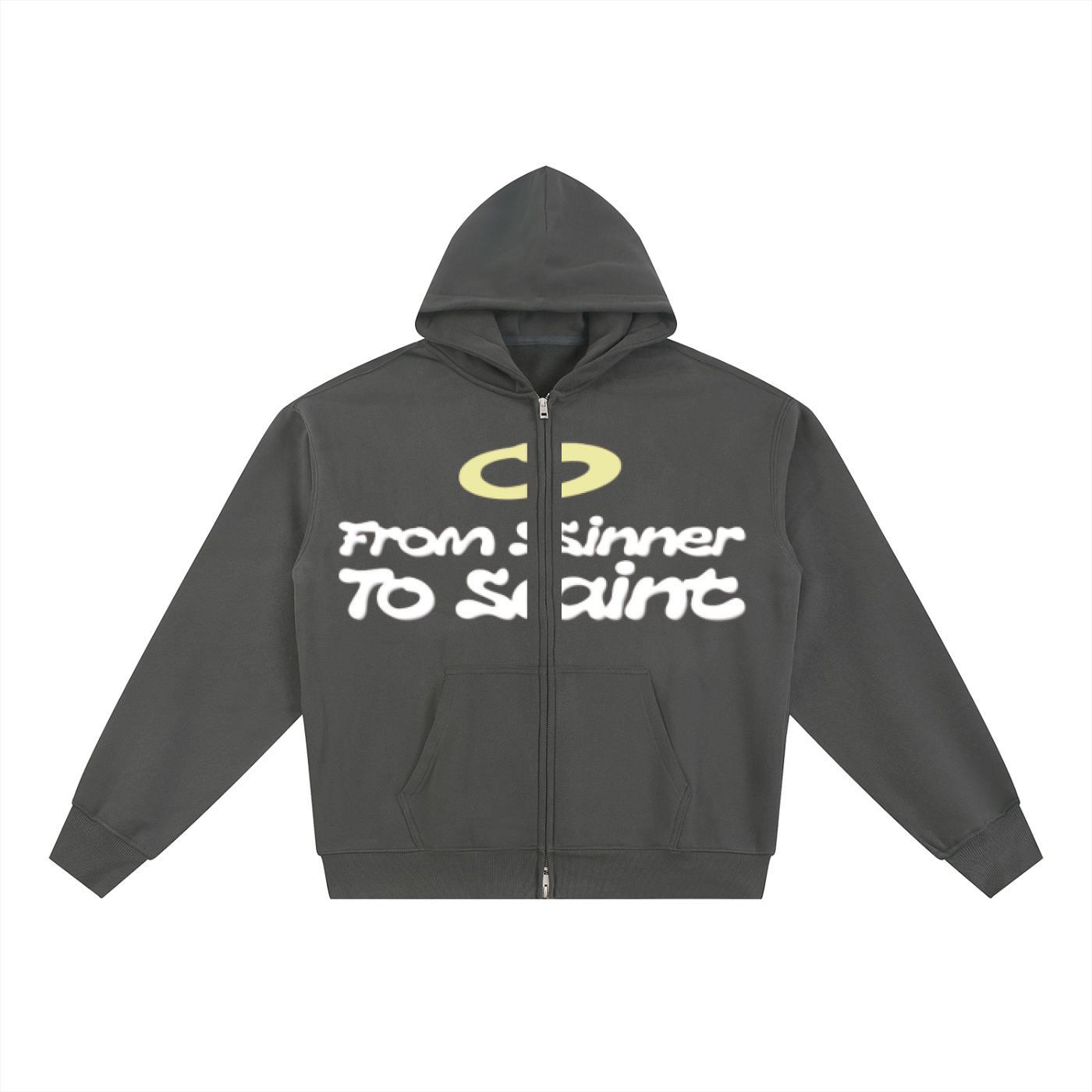 FROM SINNER TO SAINT | Essential Fleece Zip-Through Hoodie