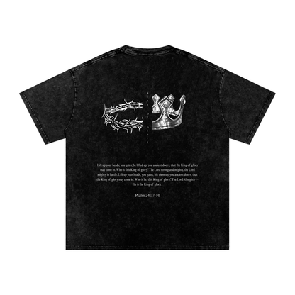 King Of Glory | Acid Wash Unisex Oversize T-Shirt - Halos