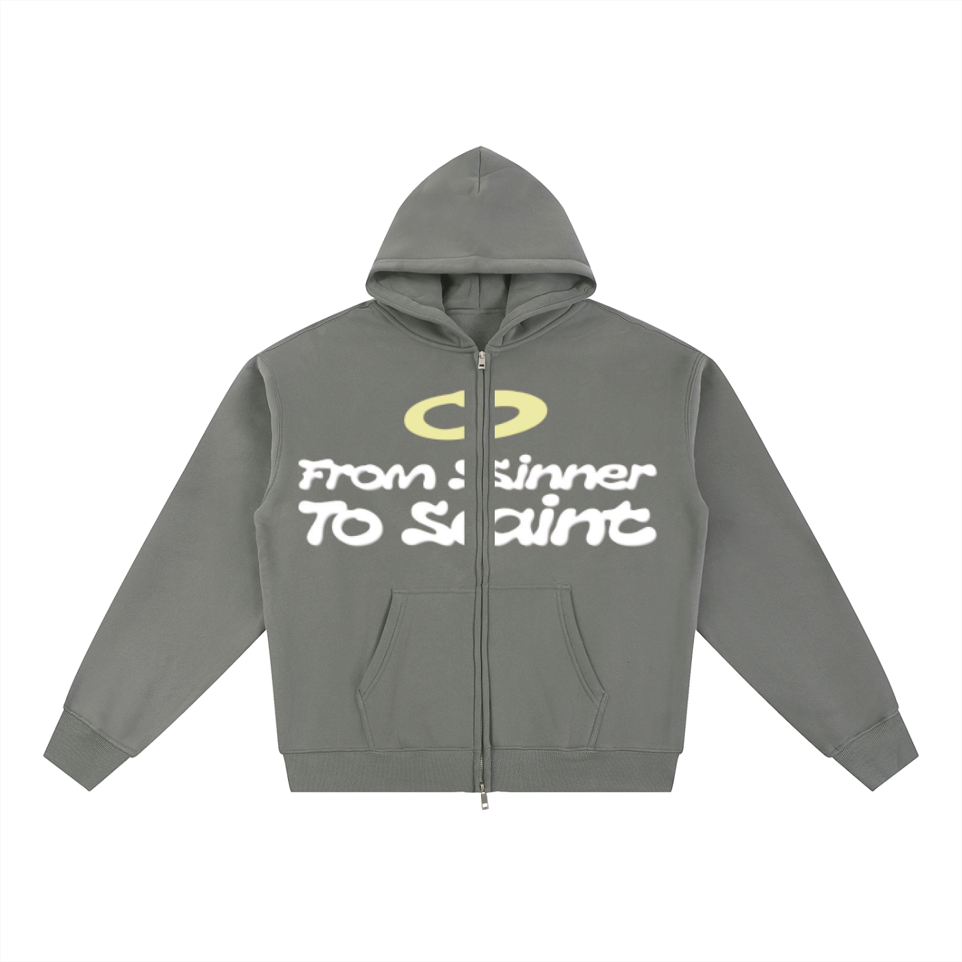 FROM SINNER TO SAINT | Essential Fleece Zip-Through Hoodie