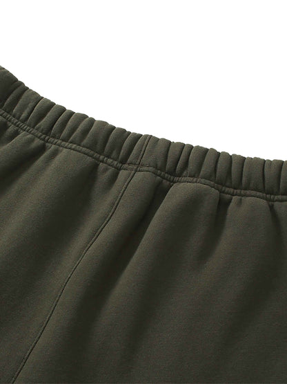 Unisex Solid Color Fleece Straight Leg Pants