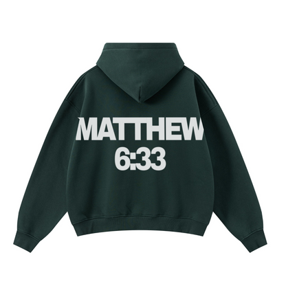 345GSM Unisex Boxy-Fit Double-Zip Hoodie Rainforest Green