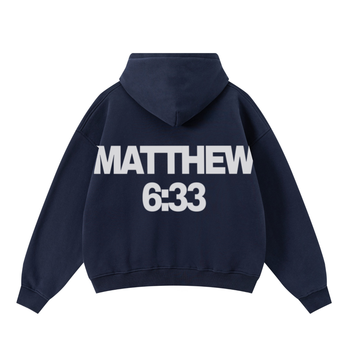 345GSM Unisex Boxy-Fit Double-Zip Hoodie Midnight Blue