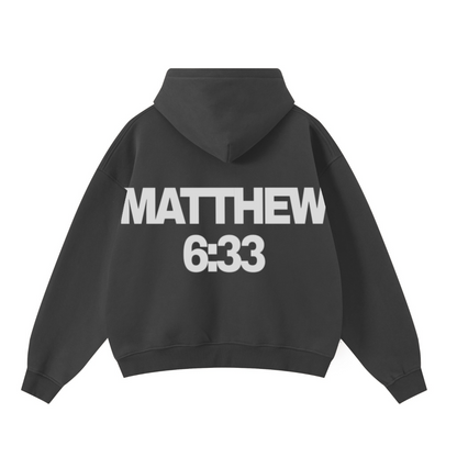 345GSM Unisex Boxy-Fit Double-Zip Hoodie Dark Grey