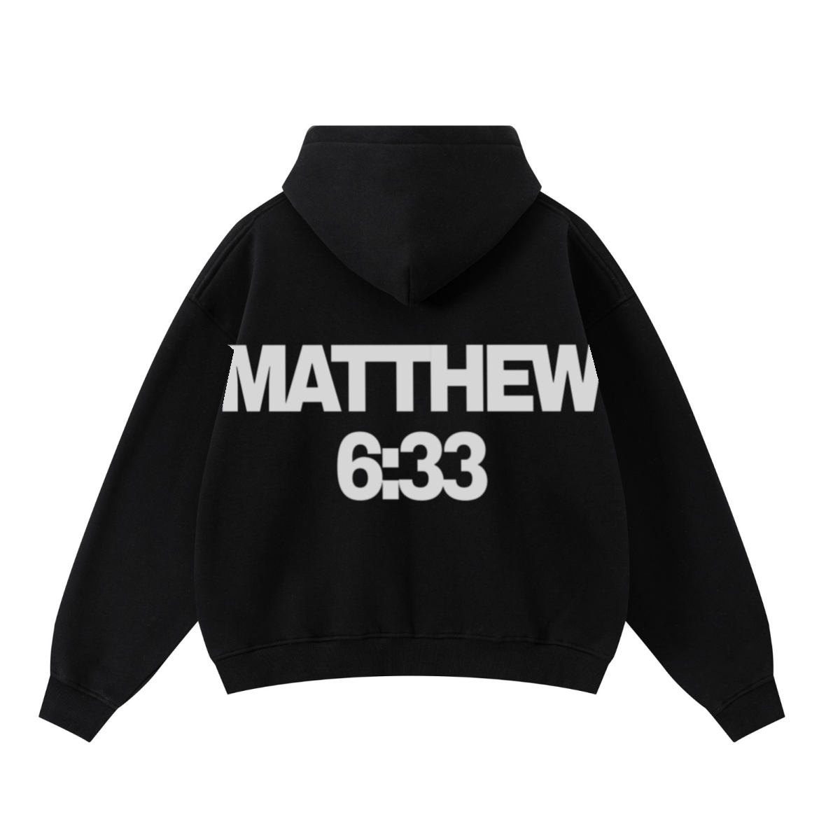 345GSM Unisex Boxy-Fit Double-Zip Hoodie Black