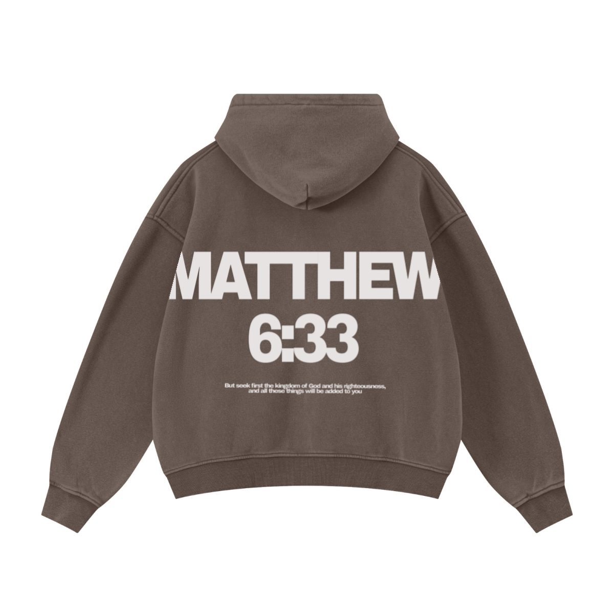 400GSM Unisex Vintage-Wash Boxy-Fit Zip-Up Hoodie Vintage Dark Brown