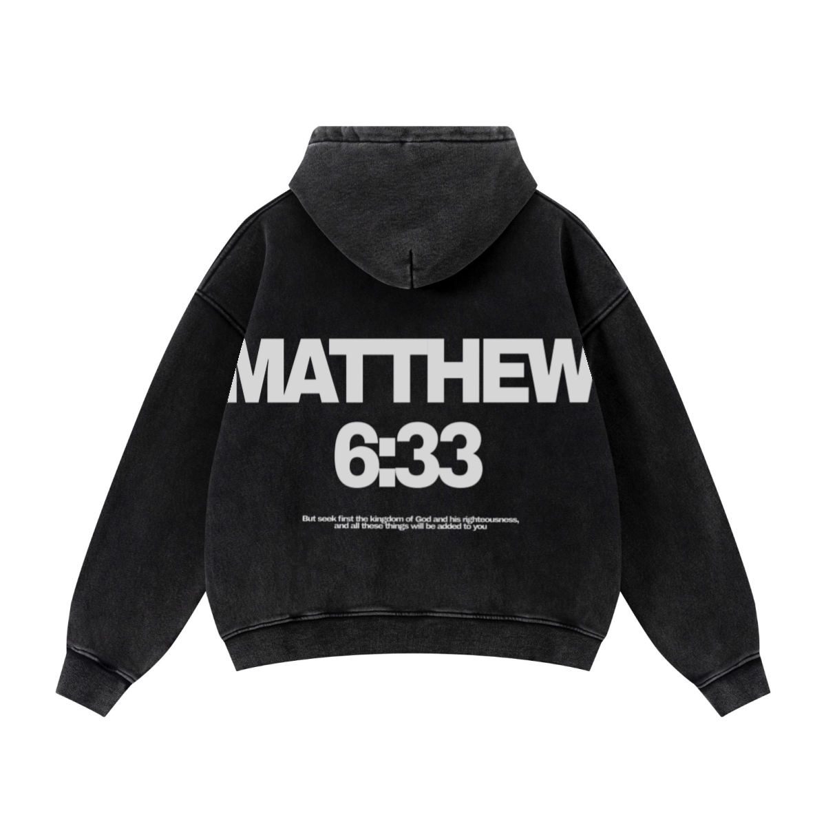 400GSM Unisex Vintage-Wash Boxy-Fit Zip-Up Hoodie Vintage Black