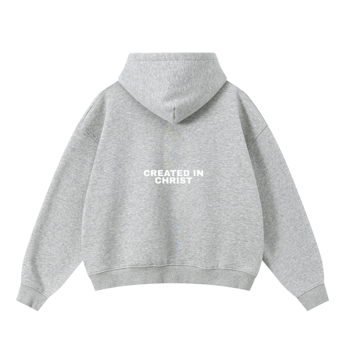 345GSM Unisex Boxy-Fit Double-Zip Hoodie Heathered Grey