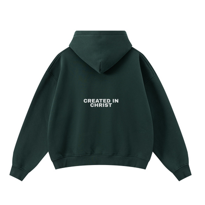 345GSM Unisex Boxy-Fit Double-Zip Hoodie Rainforest Green
