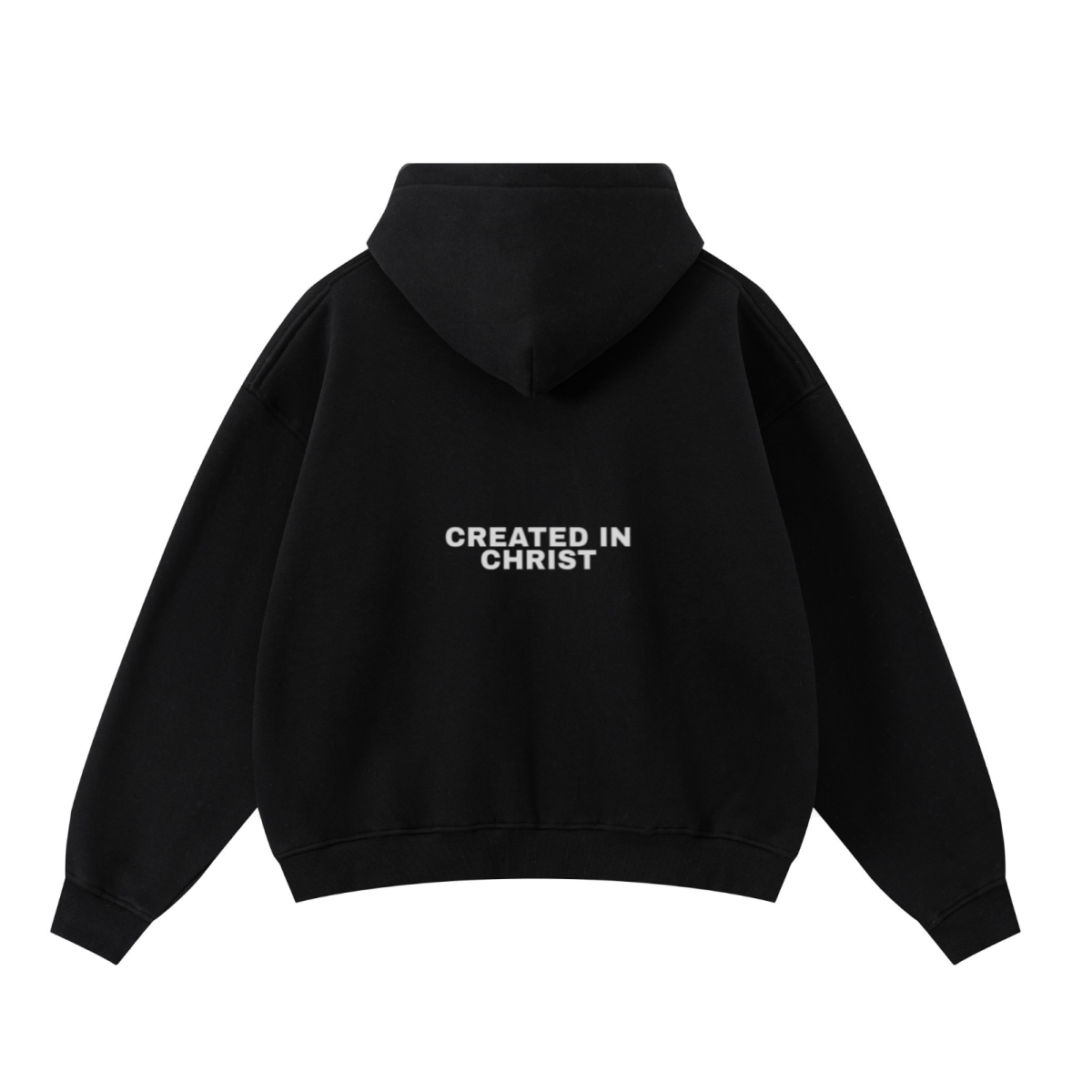 345GSM Unisex Boxy-Fit Double-Zip Hoodie Black
